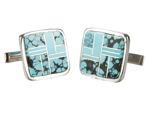 B G Mudd Turquoise & Sleeping Beauty Cufflinks