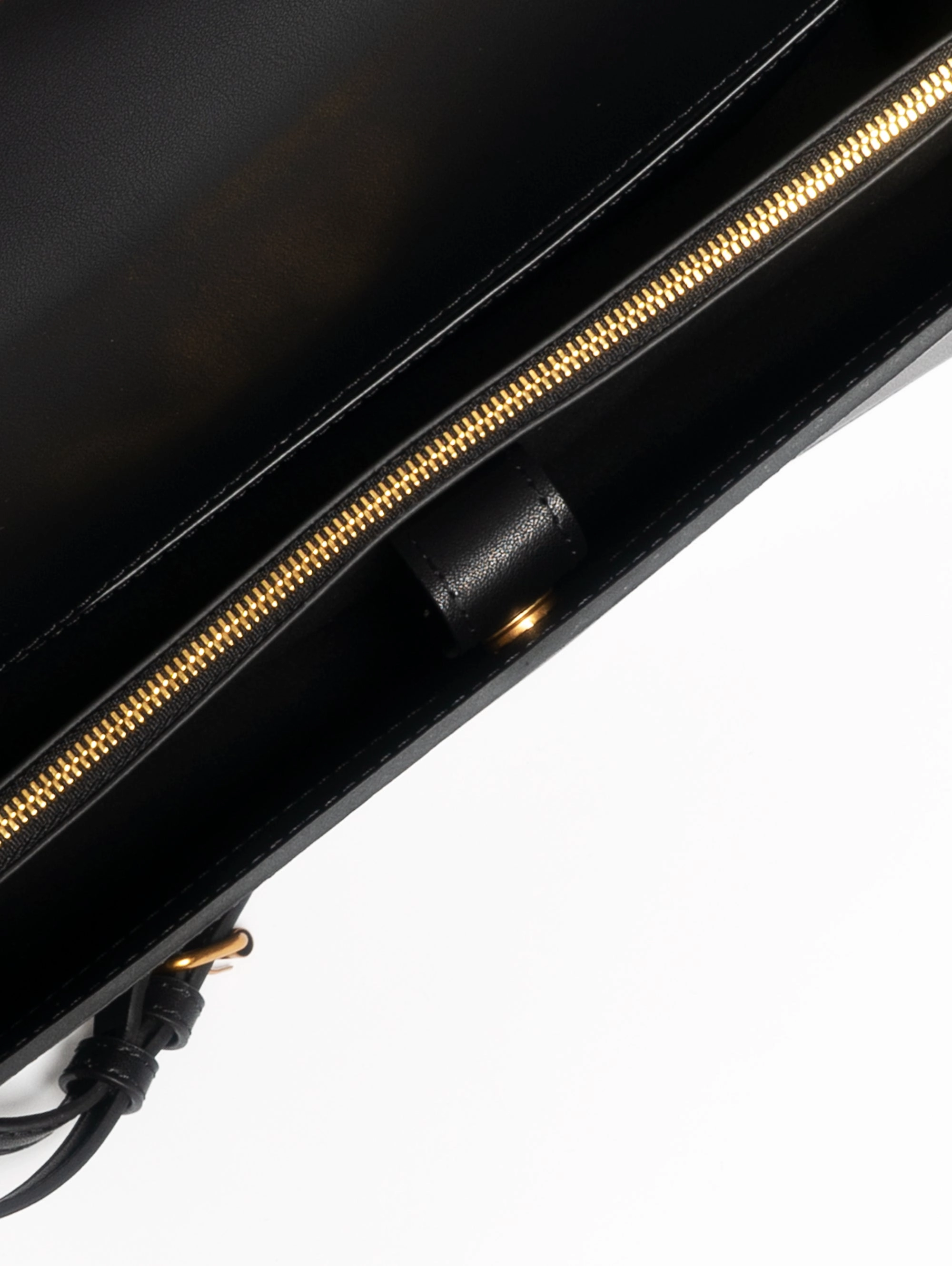 Black Leather Hand Silk Shoulder Bag