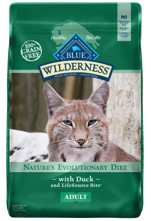 Blue Buffalo Wilderness Grain Free Natural Duck High Protein Recipe Dry Cat Food
