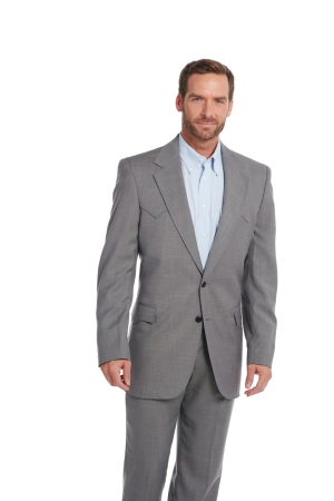 Circle S Mens Steel Grey Polyester Sportcoat Lubbock 38R