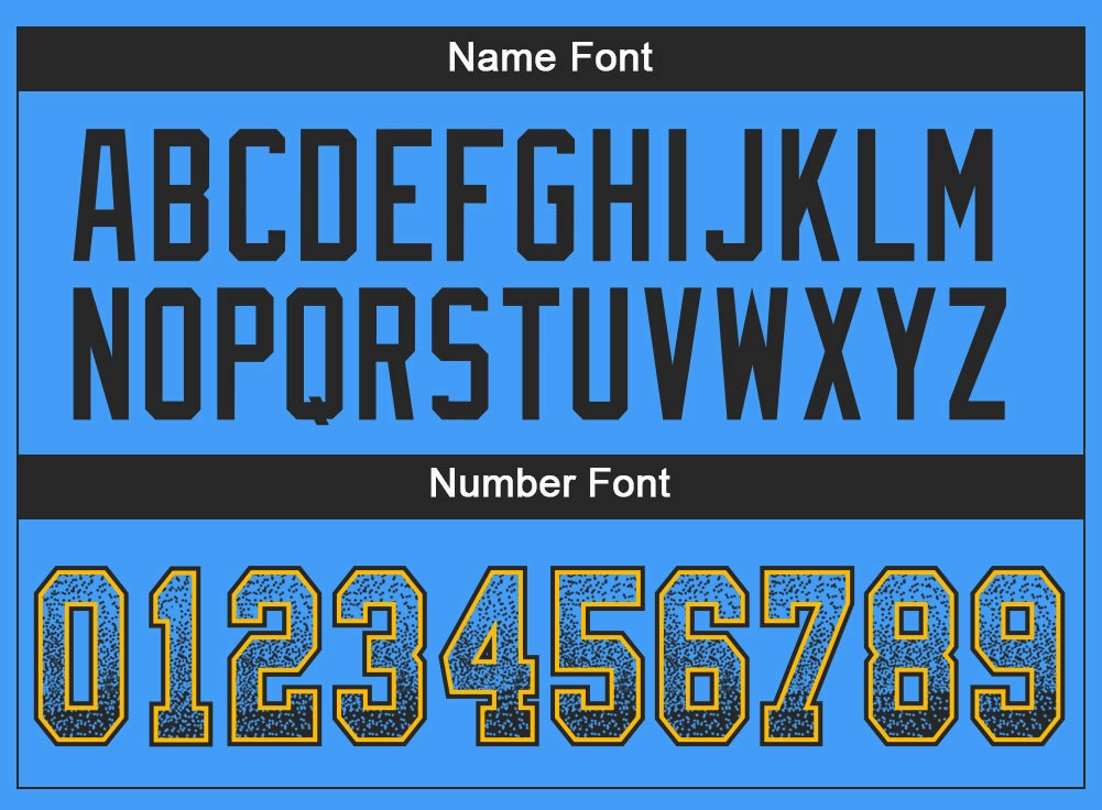 Custom Powder Blue Black-Gold Mesh Drift Fashion Football Jersey
