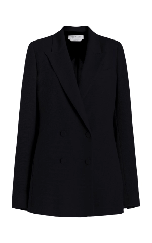 Damus Blazer in Black Silk Wool Cady