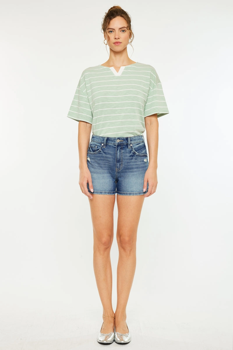 Inaya High Rise Mom Shorts