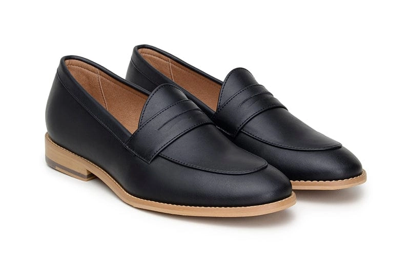 Irene Women's Vegan Leather Loafers | Black