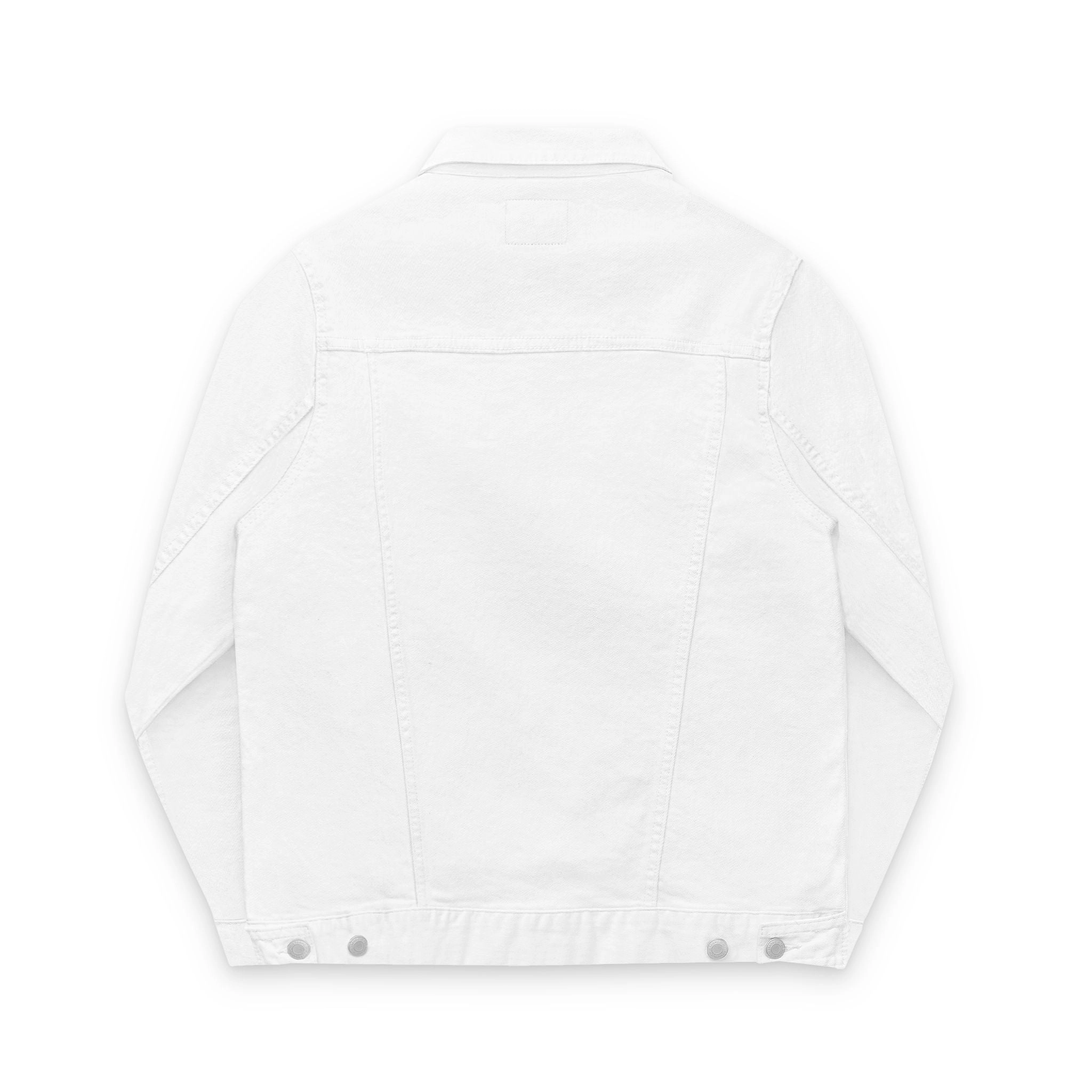 KPD Ministry Embroidered Unisex Denim Jacket - Trendy White Outerwear for All Occasions