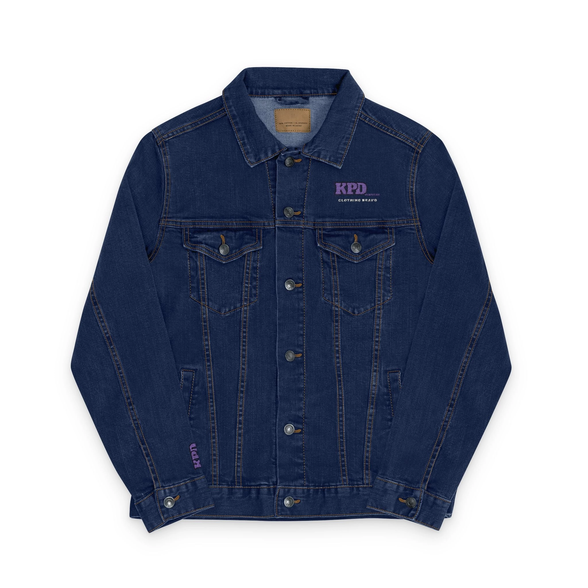 KPD Ministry Embroidered Unisex Denim Jacket - Trendy White Outerwear for All Occasions