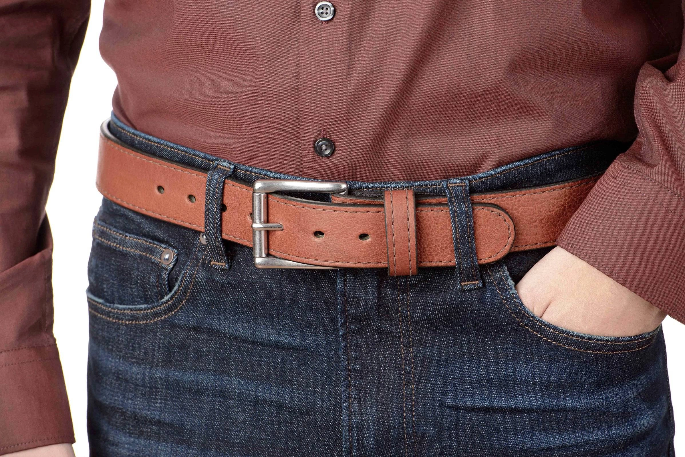 Men's Brown American Bison Max Thickness Gun Belt