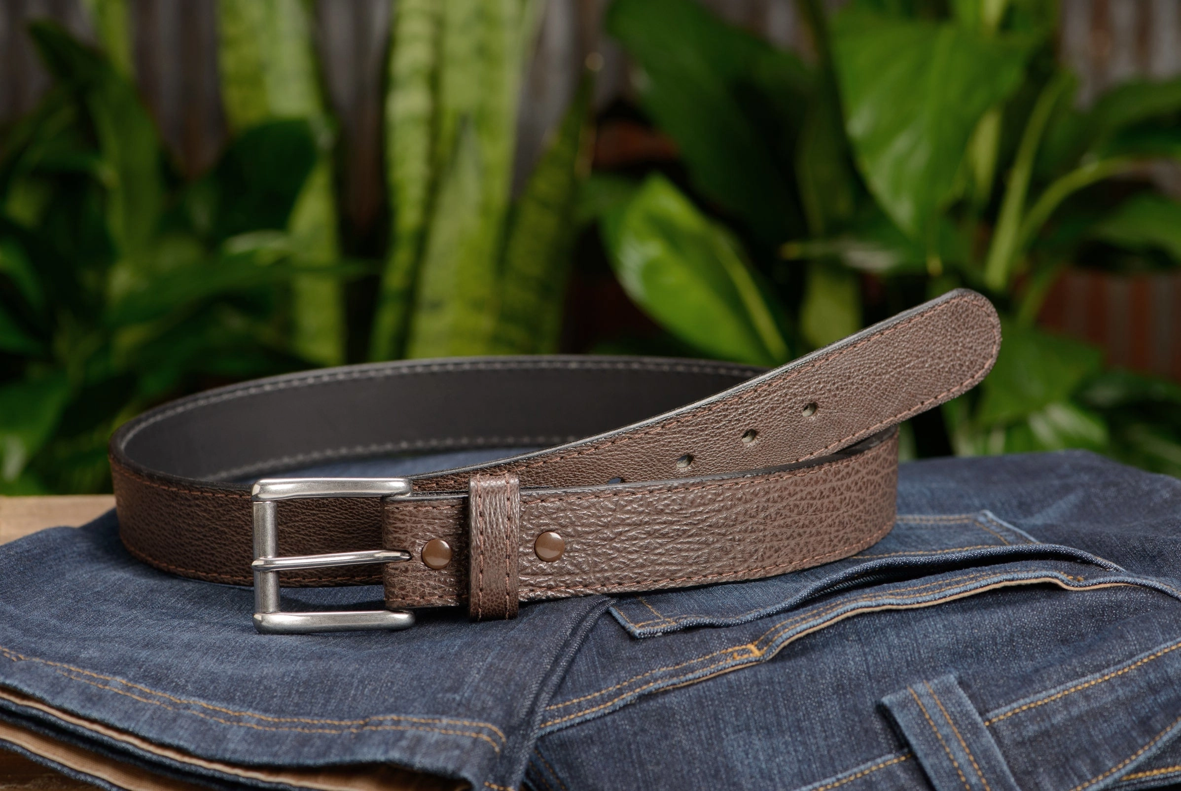 Men's Brown Shark Max Thickness Gun Belt