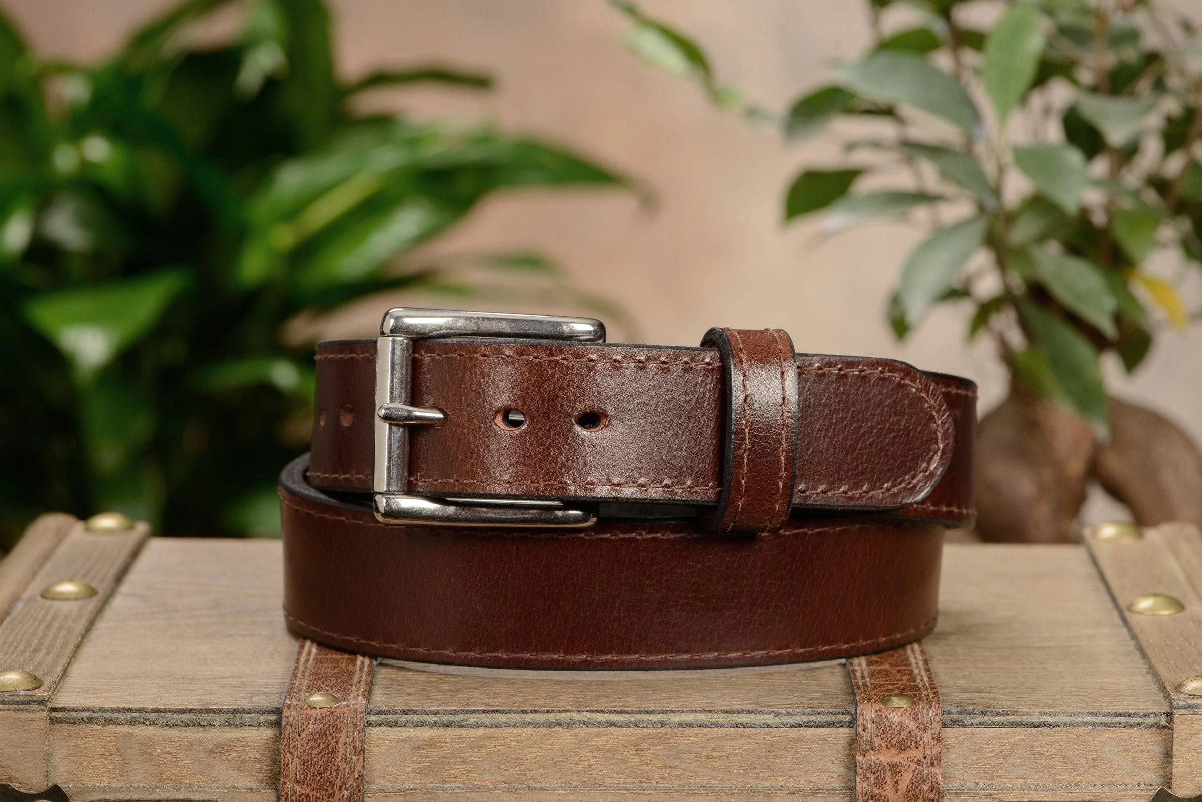 Men's Brown Water Buffalo Max Thickness Gun Belt