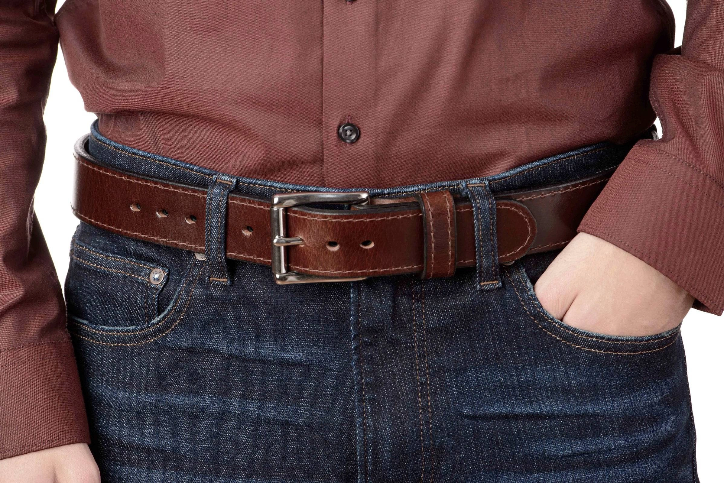 Men's Brown Water Buffalo Max Thickness Gun Belt