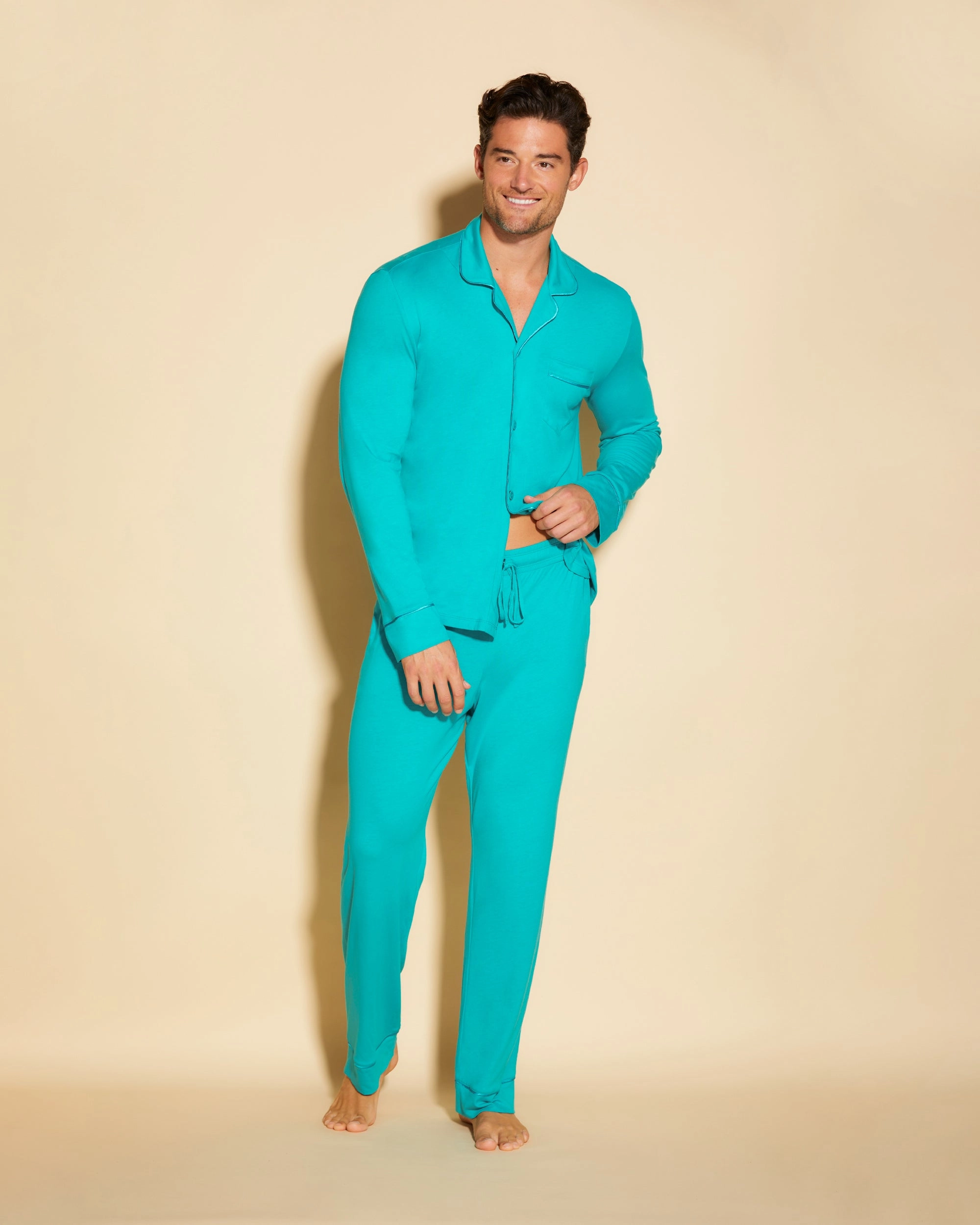 Men's Classic Long Sleeve Top & Pant Pajama Set