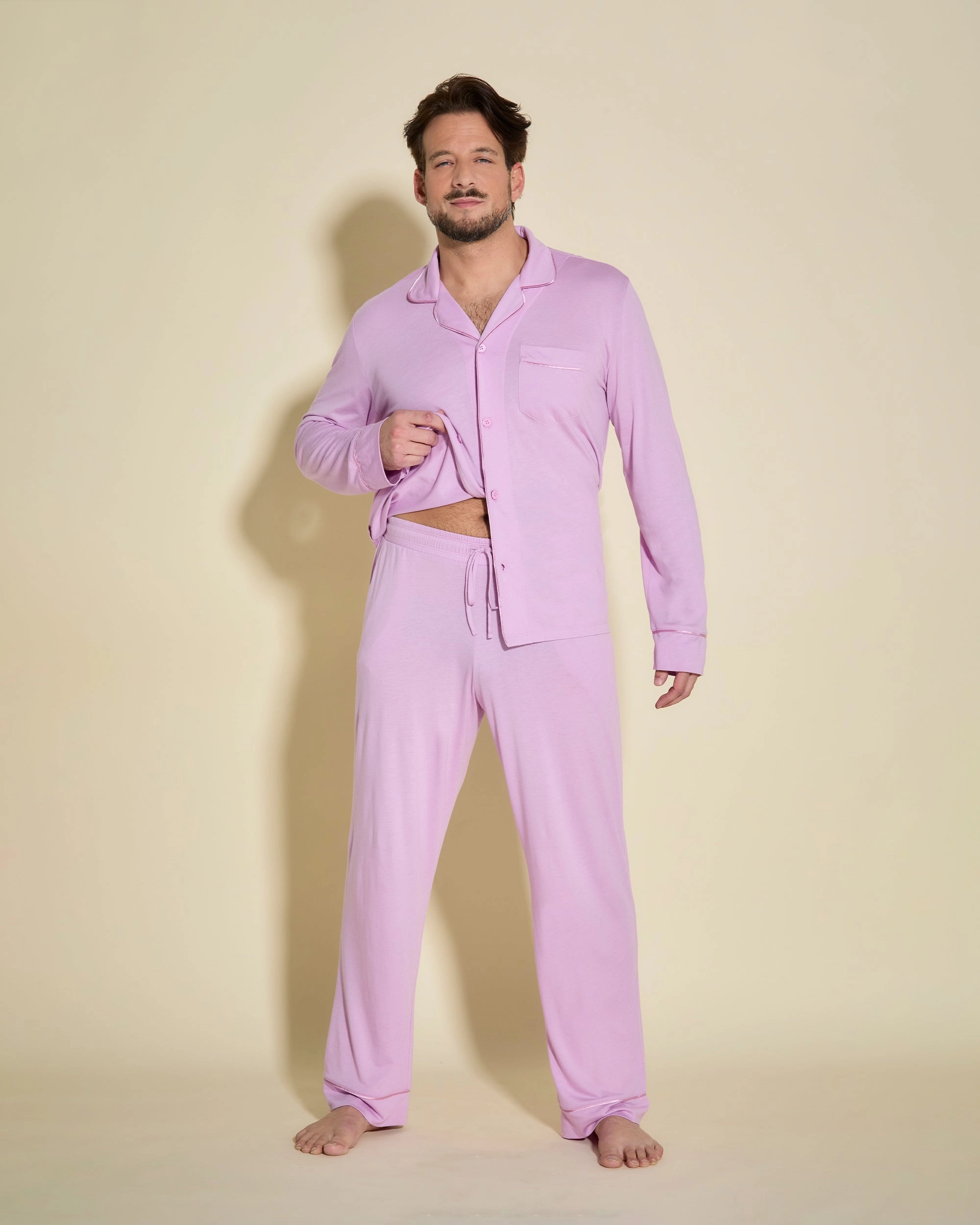 Men's Classic Long Sleeve Top & Pant Pajama Set