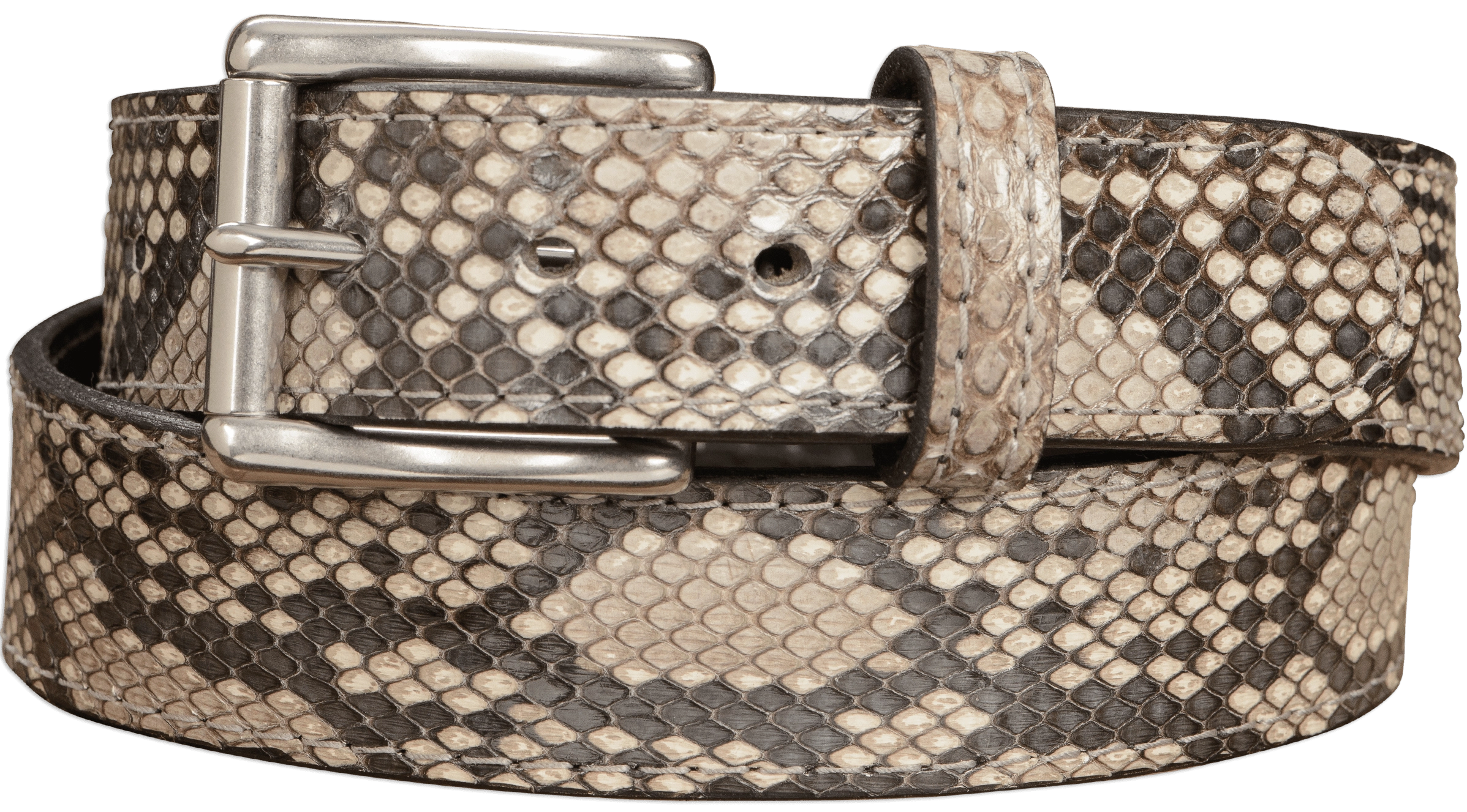 Men's Python Snakeskin Max Thickness Gun Leather Belt