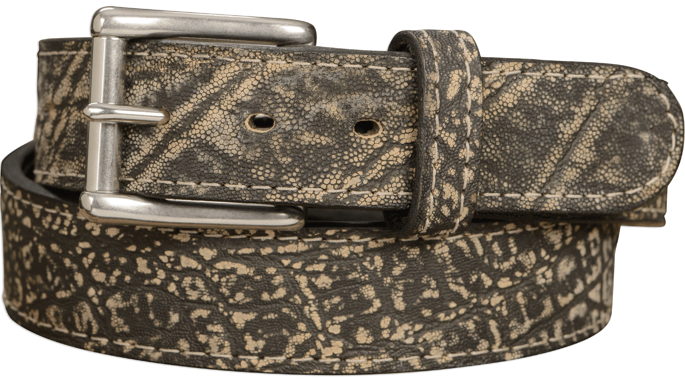 Men's Tree Bark Elephant Max Thickness Gun Leather Belt