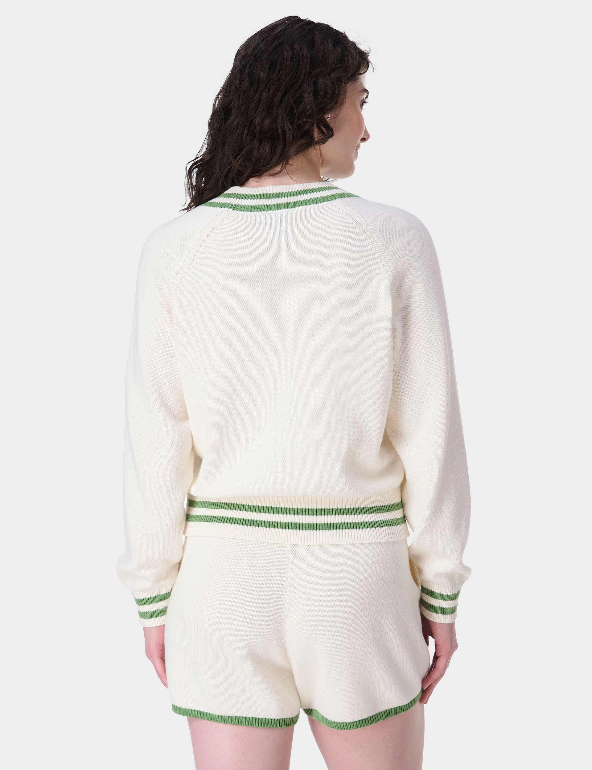Off Court V-Neck Jumper - Lily White