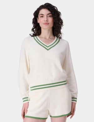 Off Court V-Neck Jumper - Lily White