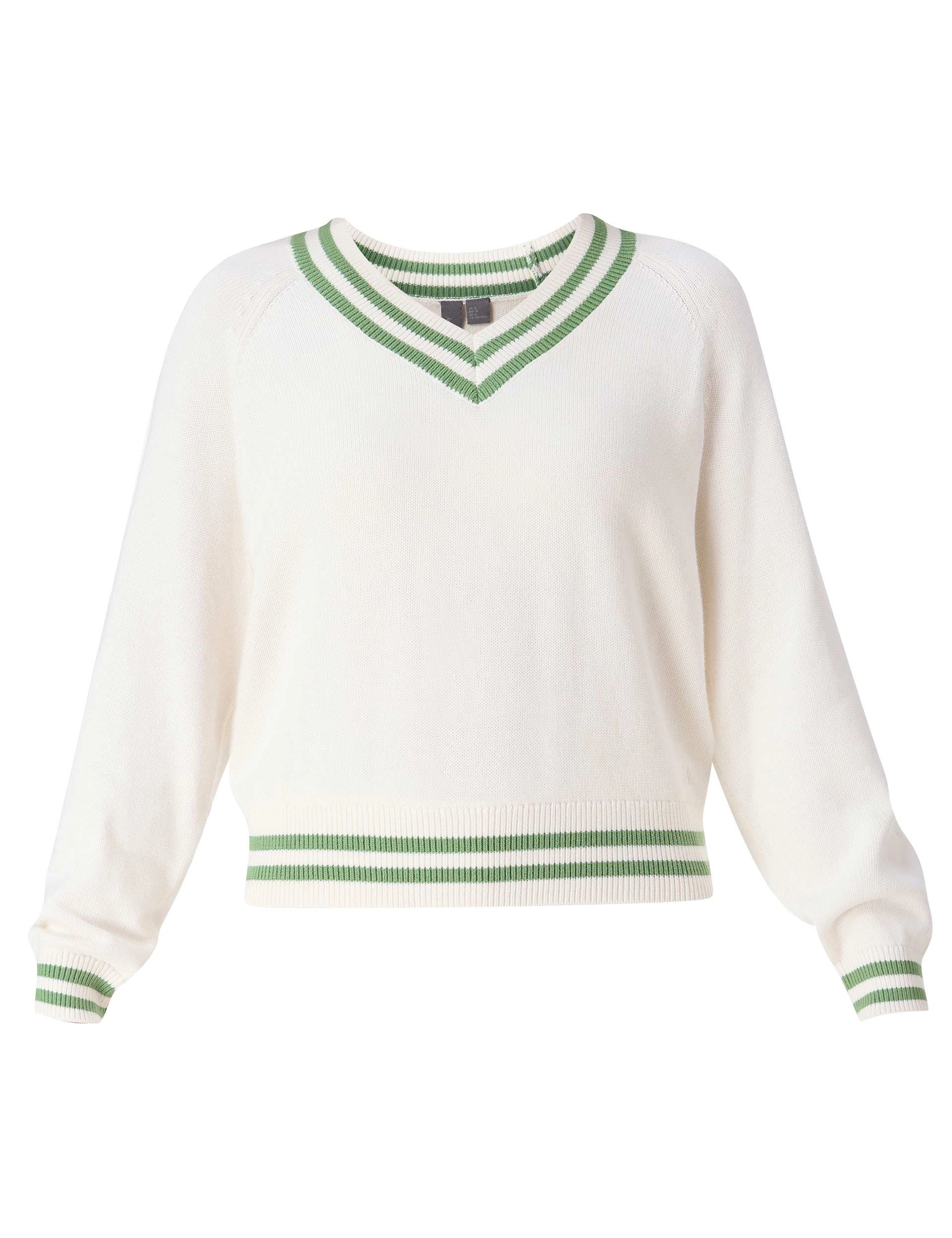 Off Court V-Neck Jumper - Lily White