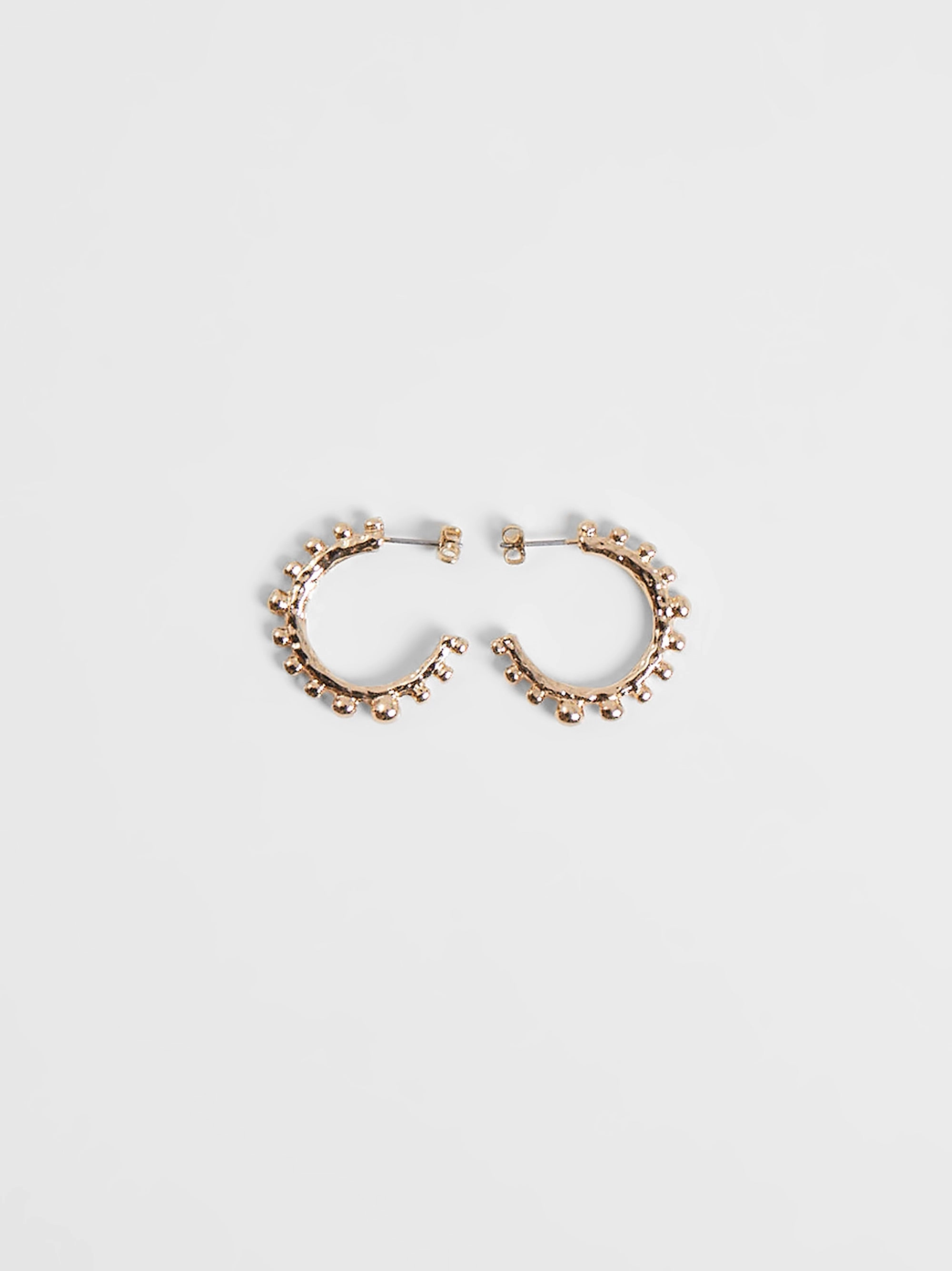 Organic Metal Beaded Hoop Earrings