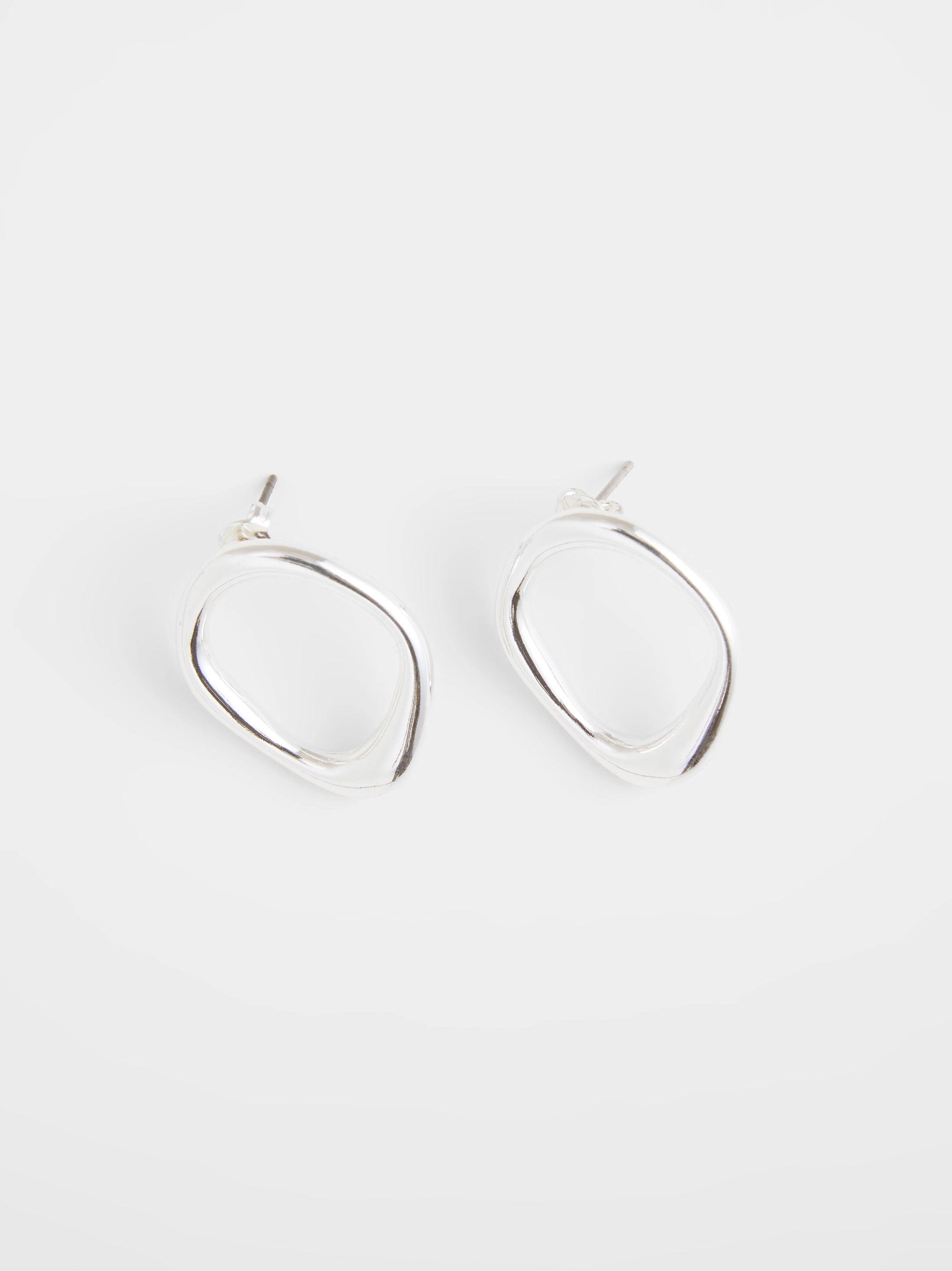 Organic Oval Stud Earrings