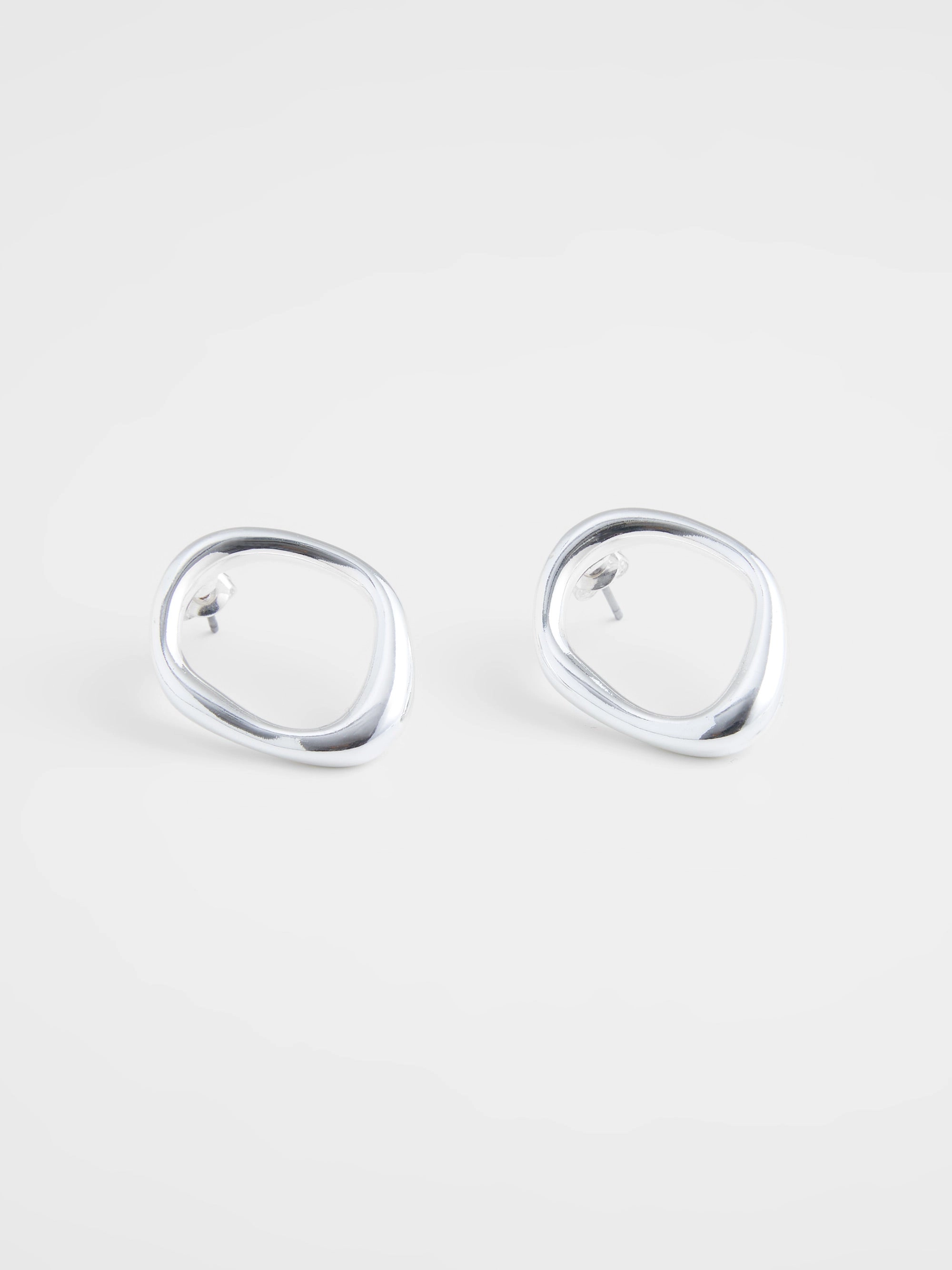 Organic Oval Stud Earrings