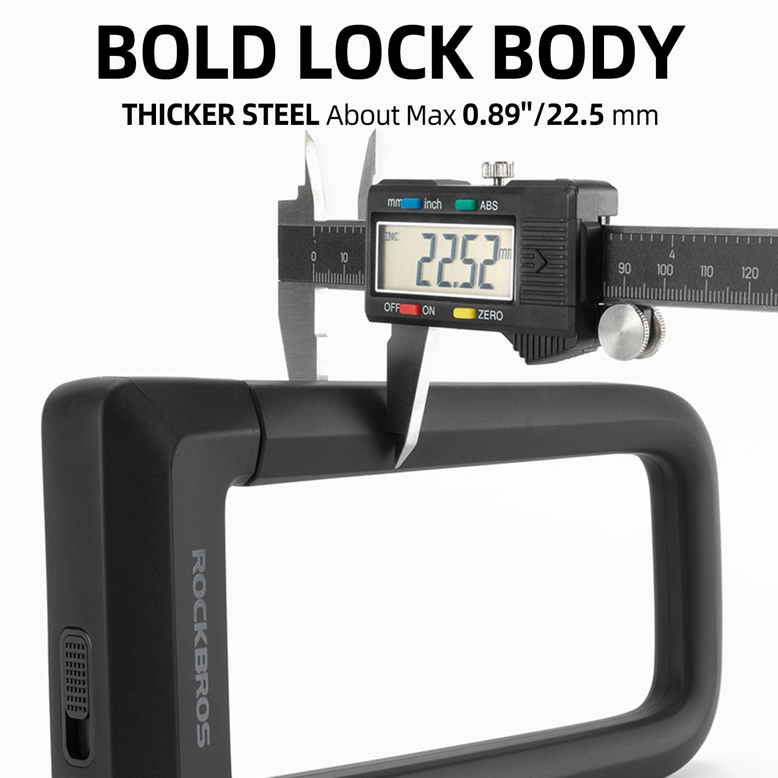 ROCKBROS Bike U Lock, Heavy Duty Anti Theft Bike U Lock with Cable Silicone Cover