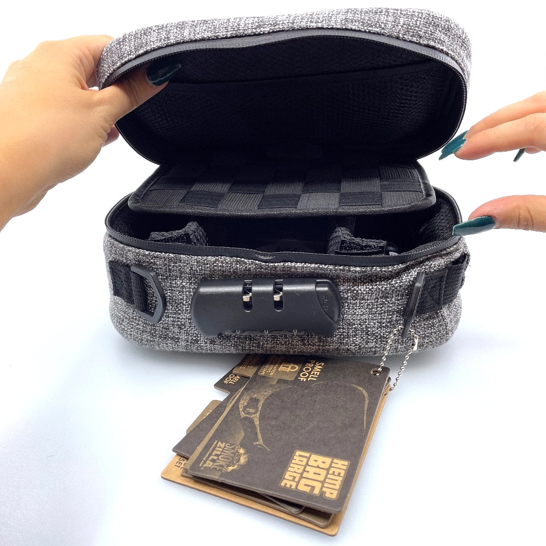 Smell Proof Canvas Lock Bag with Tool Organizer - 4 Pieces Per Retail Ready Display 22711