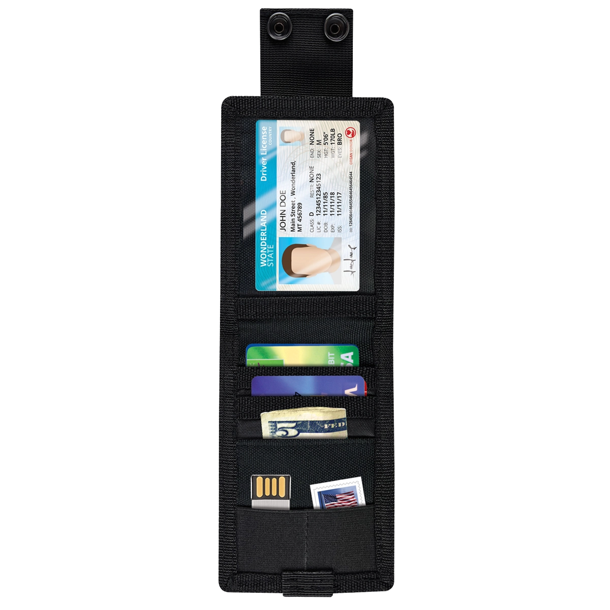 Snap Tactical Wallet with Id Window - 6 Pieces Per Retail Ready Display 23191