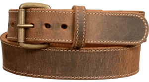 The Crazy Horse: Men's Oil Tanned Stitched Leather Belt Max Thick 1.50"