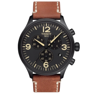 Tissot Chrono XL 45mm Black Dial Black PVD Steel Quartz Gents Watch T1166173605700