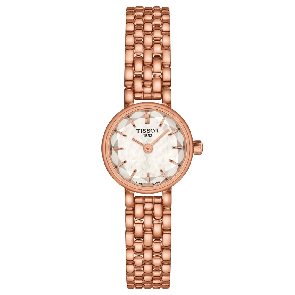 Tissot Lovely Round 19.5mm MOP Dial Rose Gold PVD Steel Ladies Quartz Watch T1400093311100