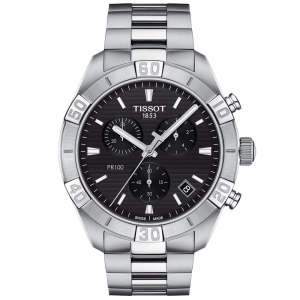 Tissot PR 100 Sport 44mm Black Dial Quartz Chronograph Gents Watch T1016171105100