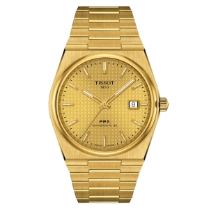 Tissot PRX Powermatic 80 Champagne Dial 40mm Gold PVD Steel Automatic Gents Watch T1374073302100