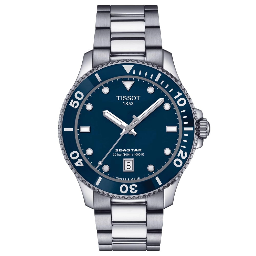 Tissot Seastar 1000 Blue Dial 40mm Quartz Gents Watch T1204101104100