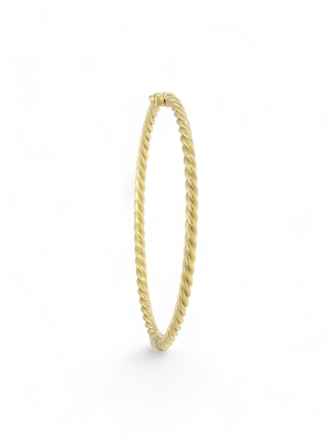 Twisted Hinged Bangle in 9ct Yellow Gold