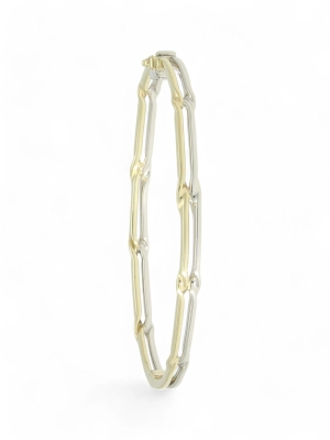 Two Row Twist Bangle in 9ct Yellow & White Gold