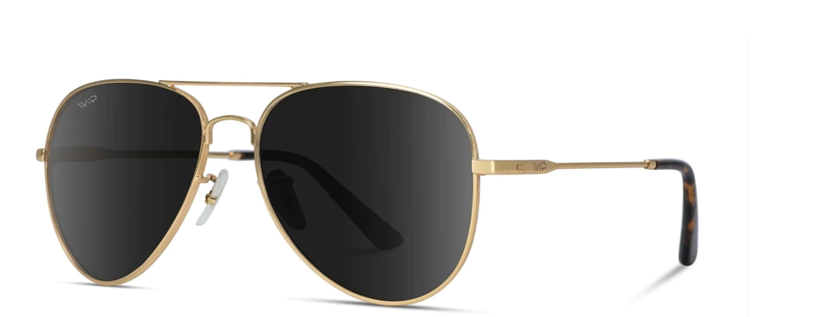 WMP Gold Frame Aviator Sunglasses