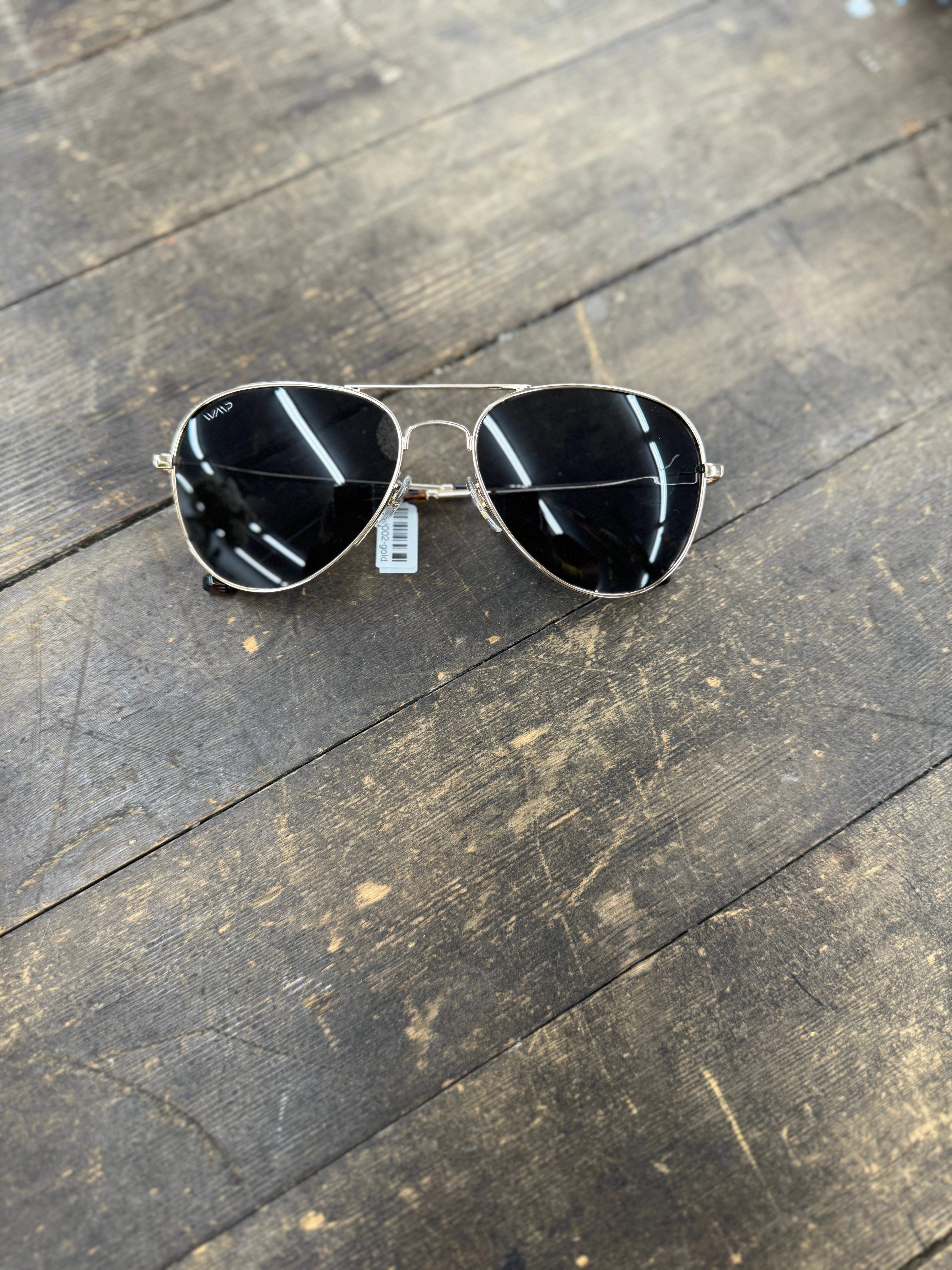 WMP Gold Frame Aviator Sunglasses