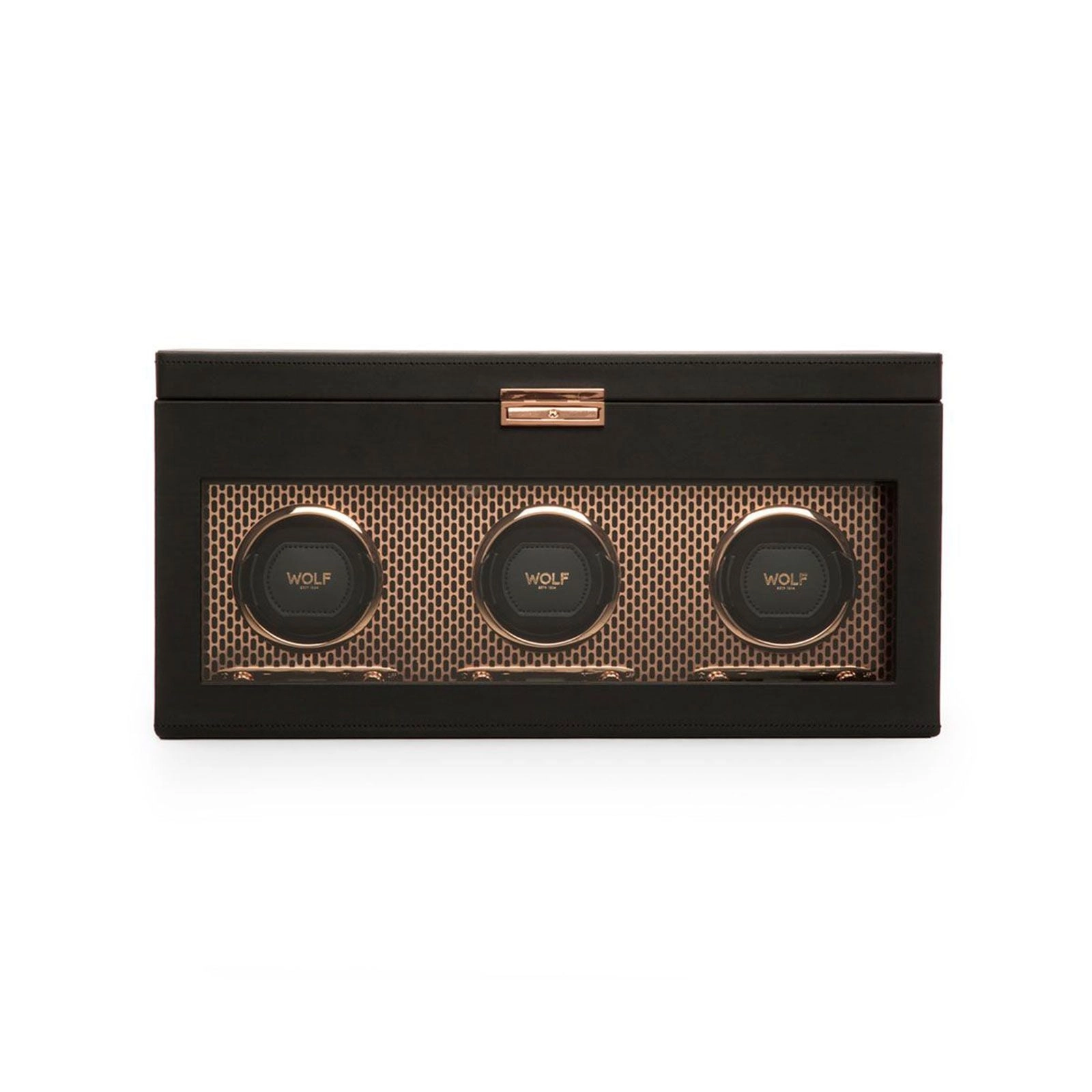 Wolf Axis Triple Watch Winder Black & Copper 469416