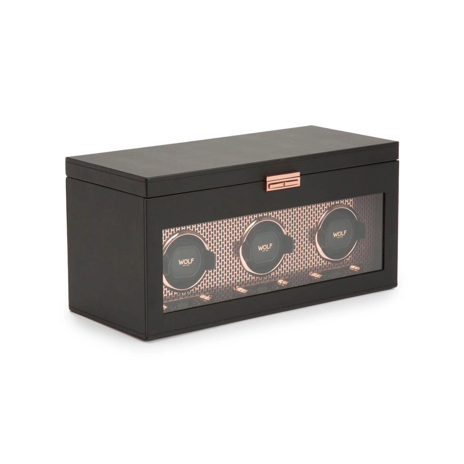 Wolf Axis Triple Watch Winder Black & Copper 469416