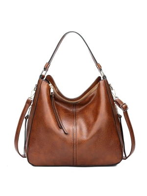 Women's Tote Bag Soft PU Leather Handbags Shoulder Bag with Zipper