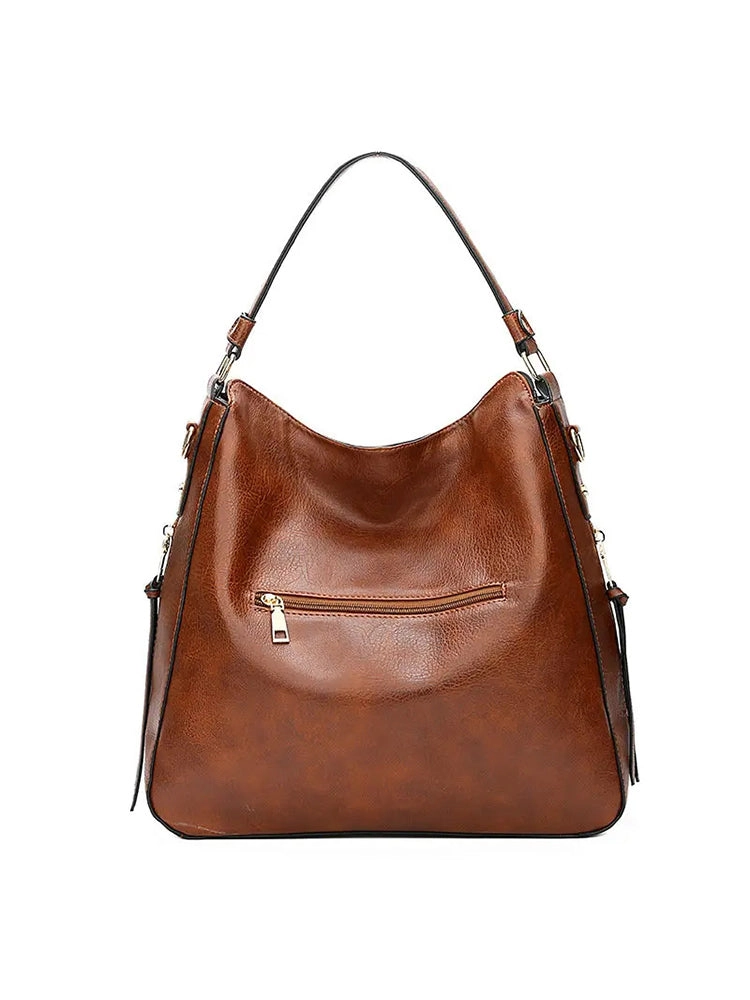 Women's Tote Bag Soft PU Leather Handbags Shoulder Bag with Zipper