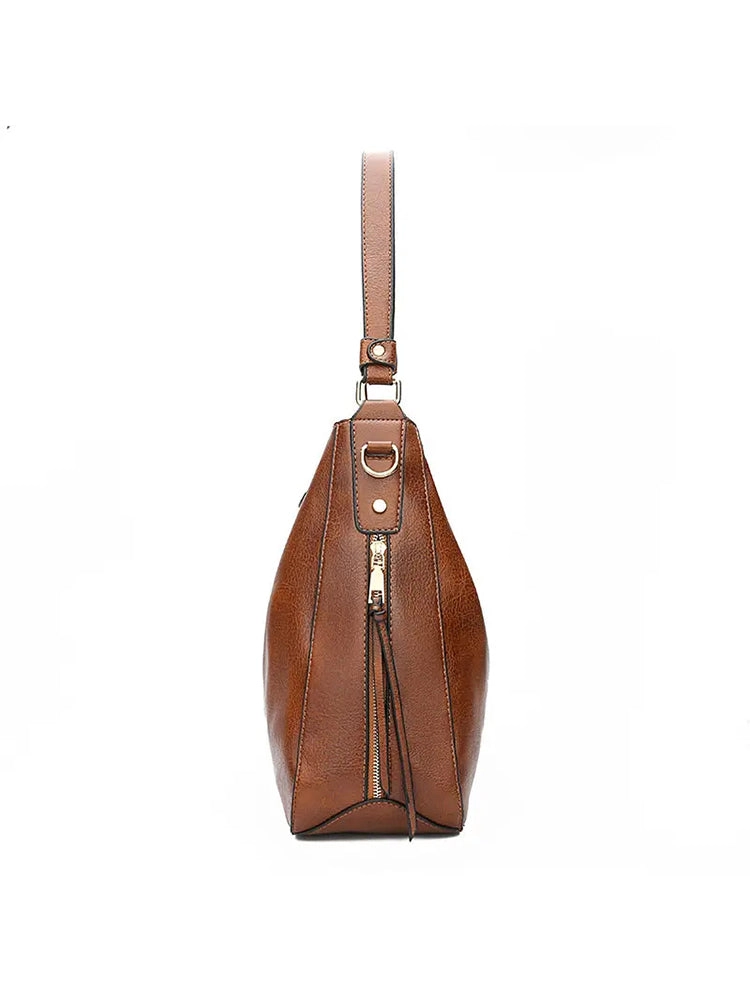 Women's Tote Bag Soft PU Leather Handbags Shoulder Bag with Zipper