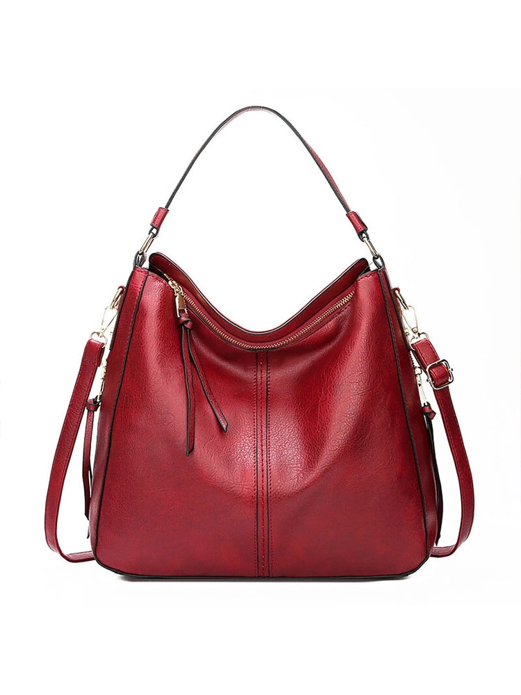 Women's Tote Bag Soft PU Leather Handbags Shoulder Bag with Zipper